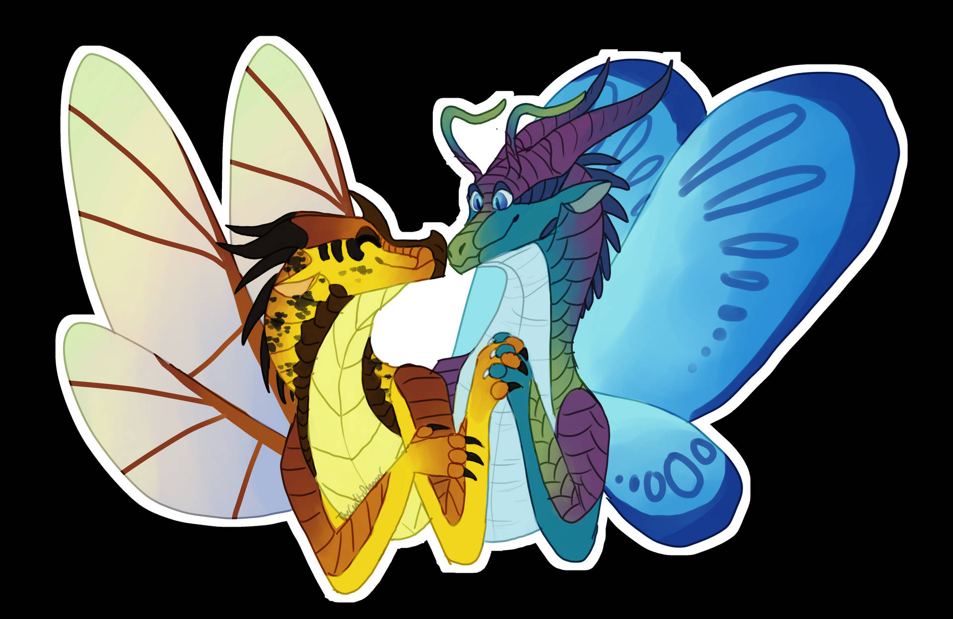 Cute Wings Of Fire Blue Cricket Background