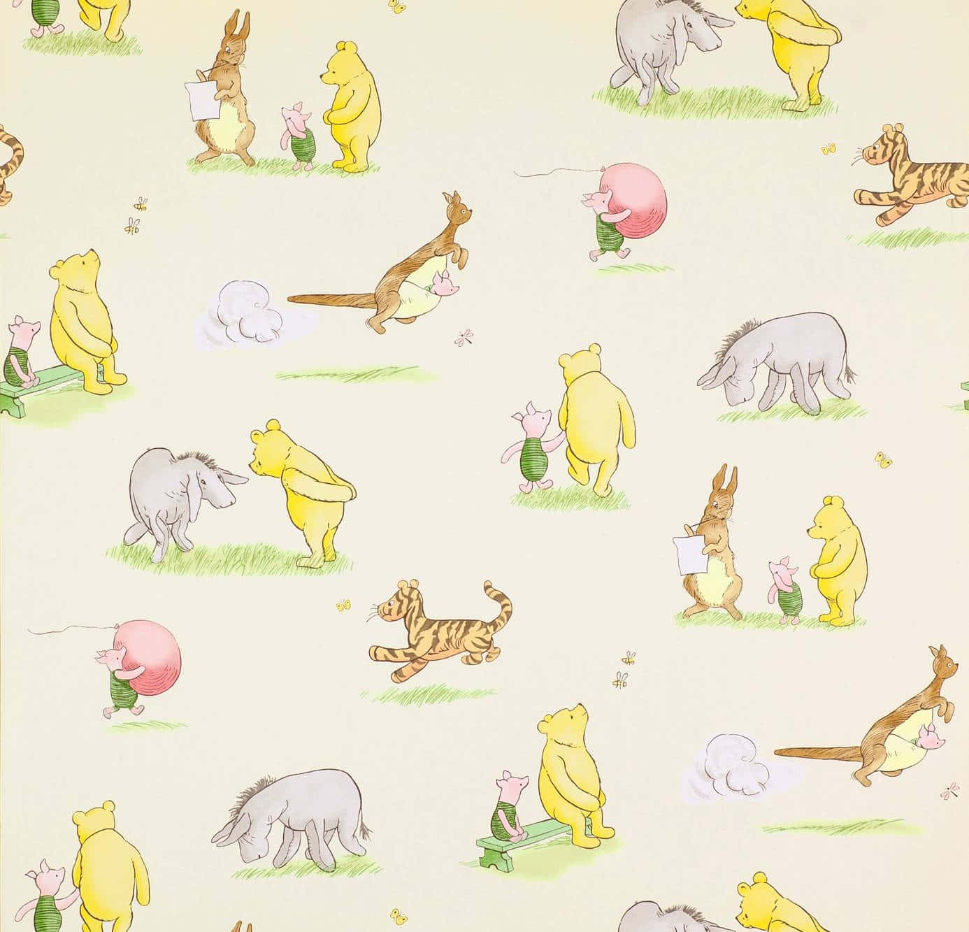Cute Winnie The Pooh Classic Art Background