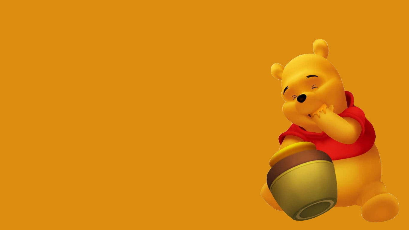 Cute Winnie The Pooh Enjoying Honey