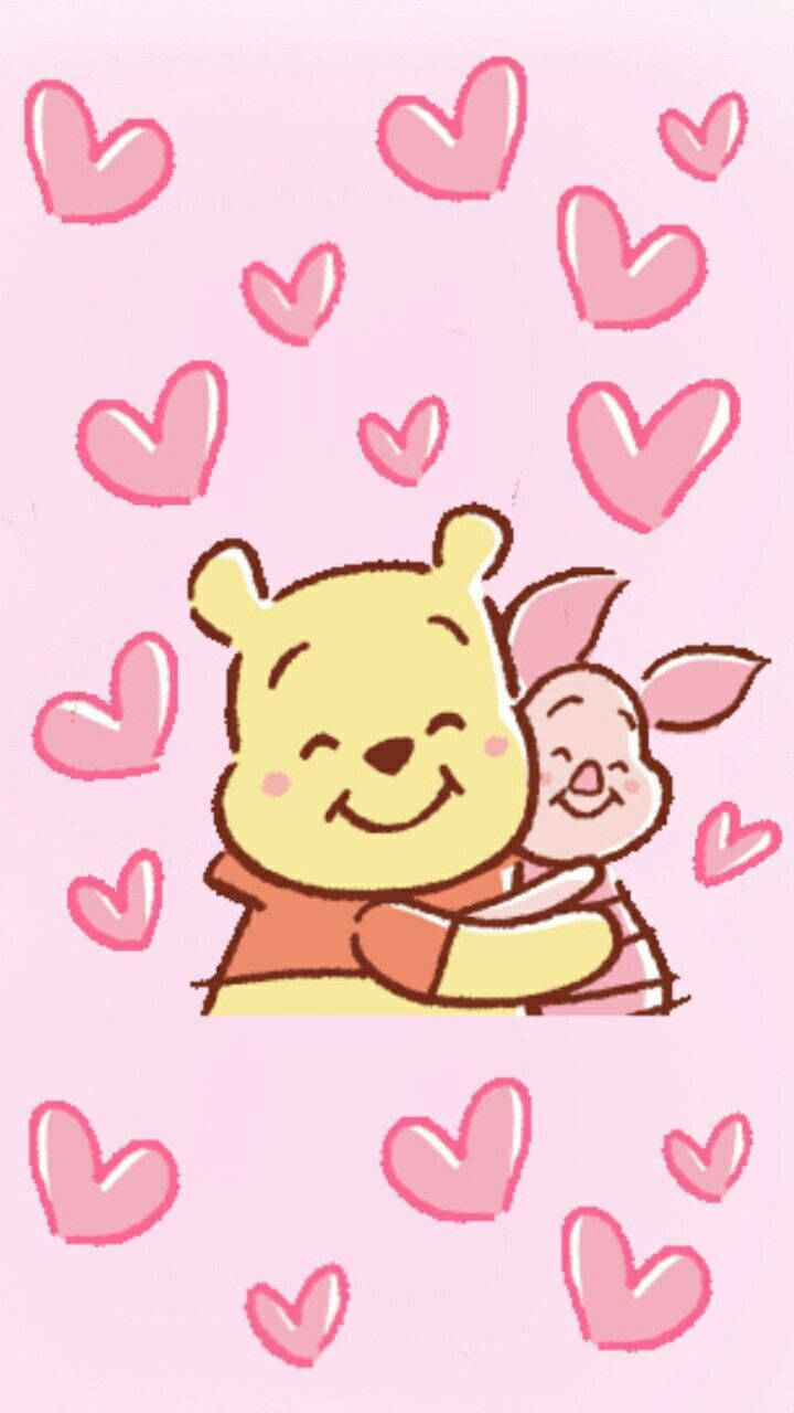 Cute Winnie The Pooh Hugging Piglet