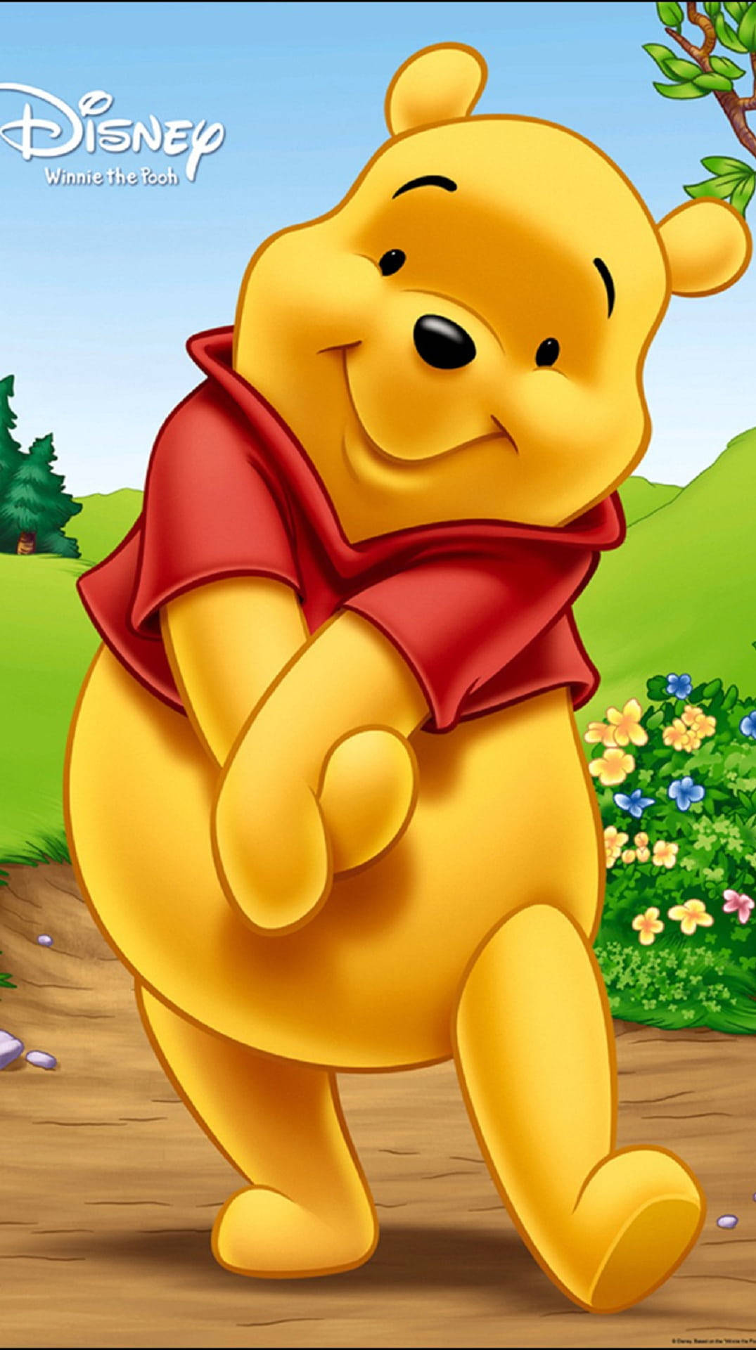 Cute Winnie The Pooh Iphone Disney Logo Background