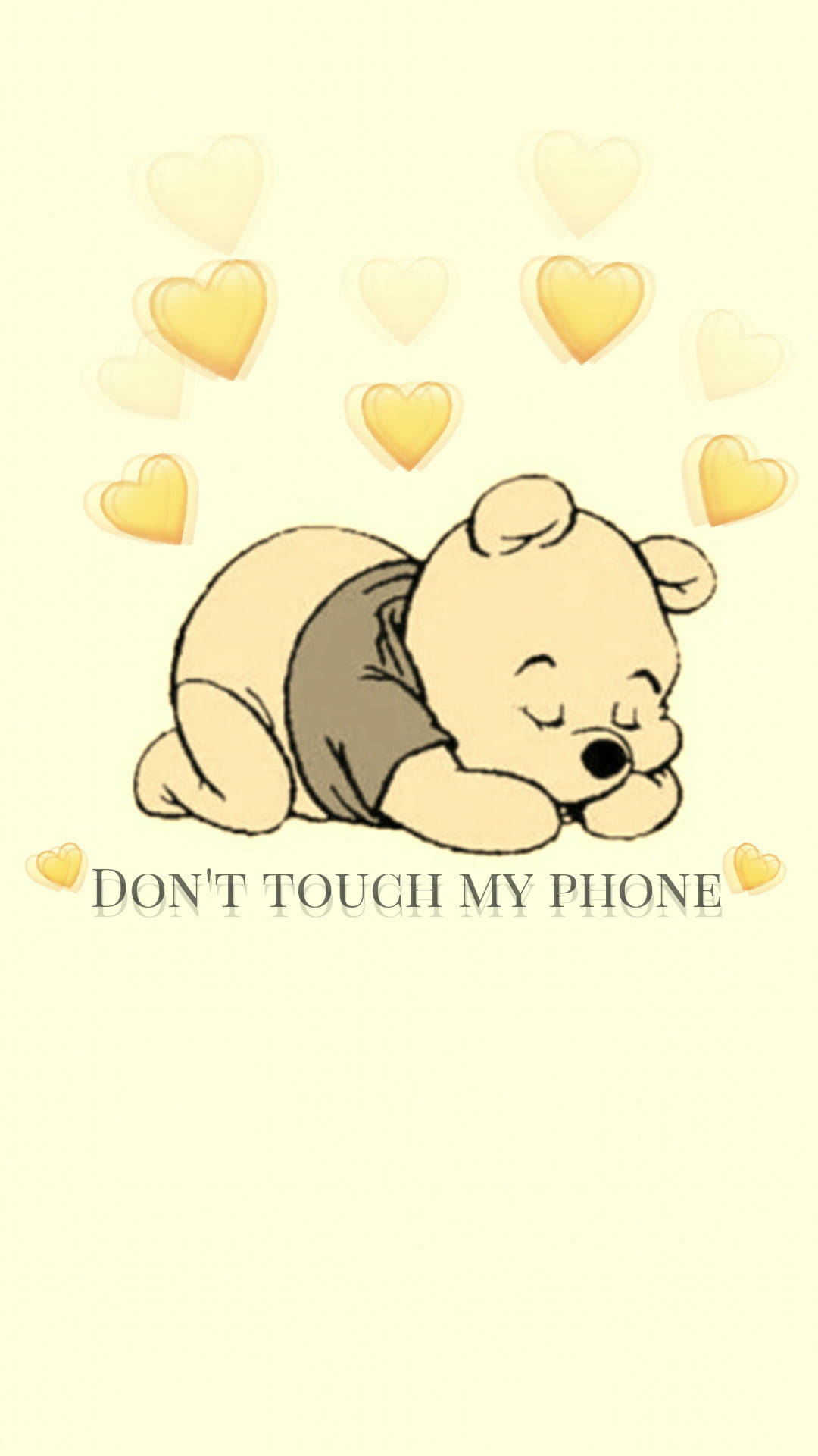 Cute Winnie The Pooh Iphone Don't Touch Phone Background