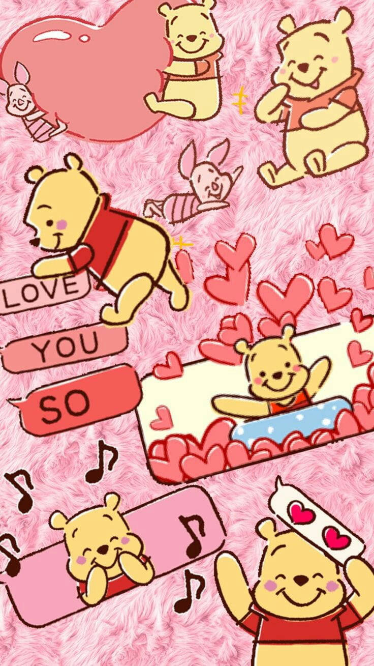 Cute Winnie The Pooh Iphone Love You So Background