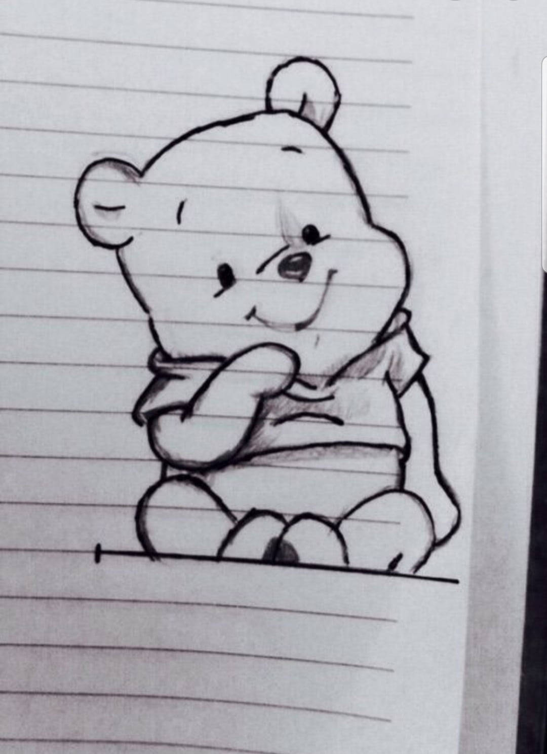 Cute Winnie The Pooh Iphone Notebook Drawing Background