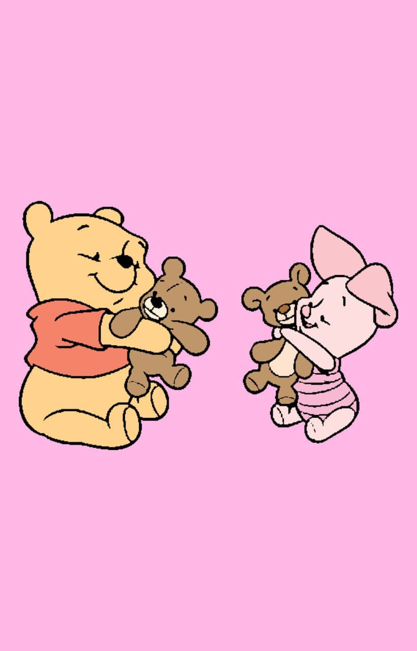 Cute Winnie The Pooh Iphone Piglet Hugging Bear