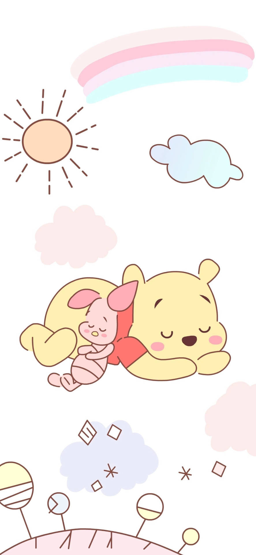 Cute Winnie The Pooh Sleeping With Piglet