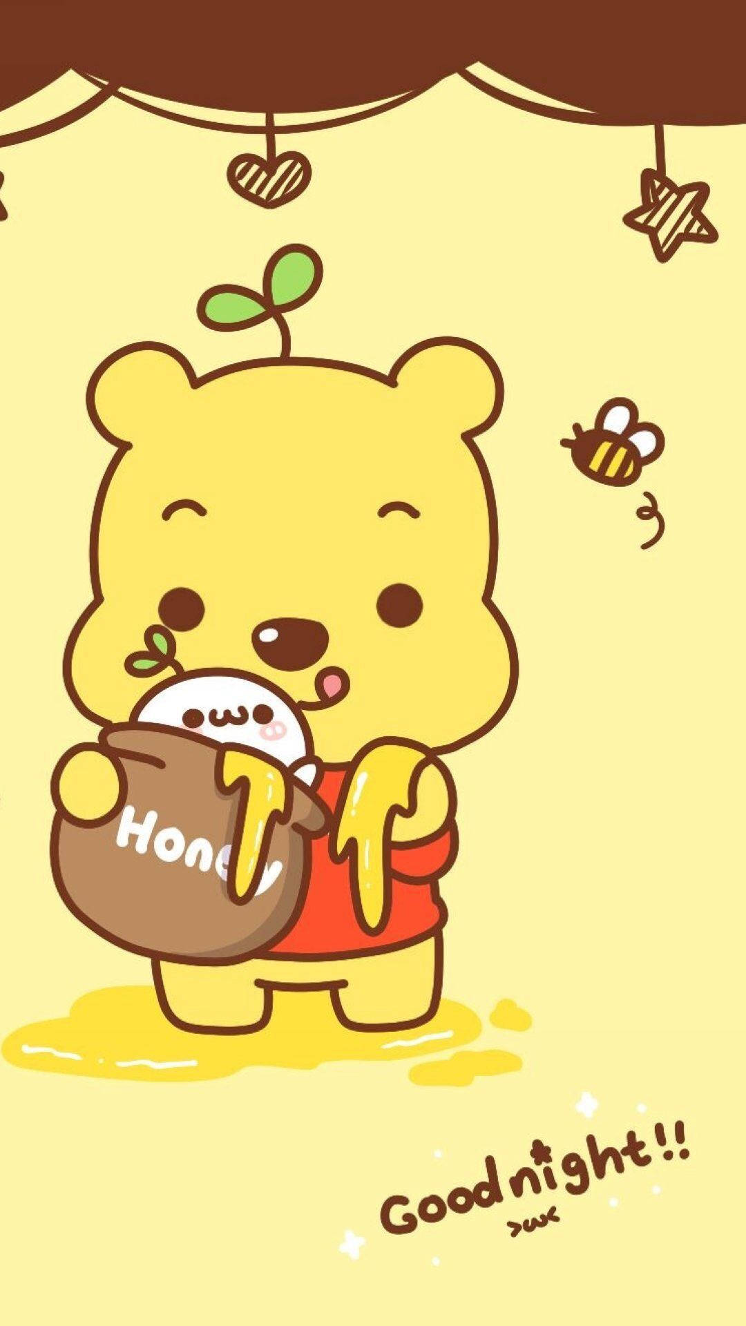 Cute Winnie The Pooh With Bee