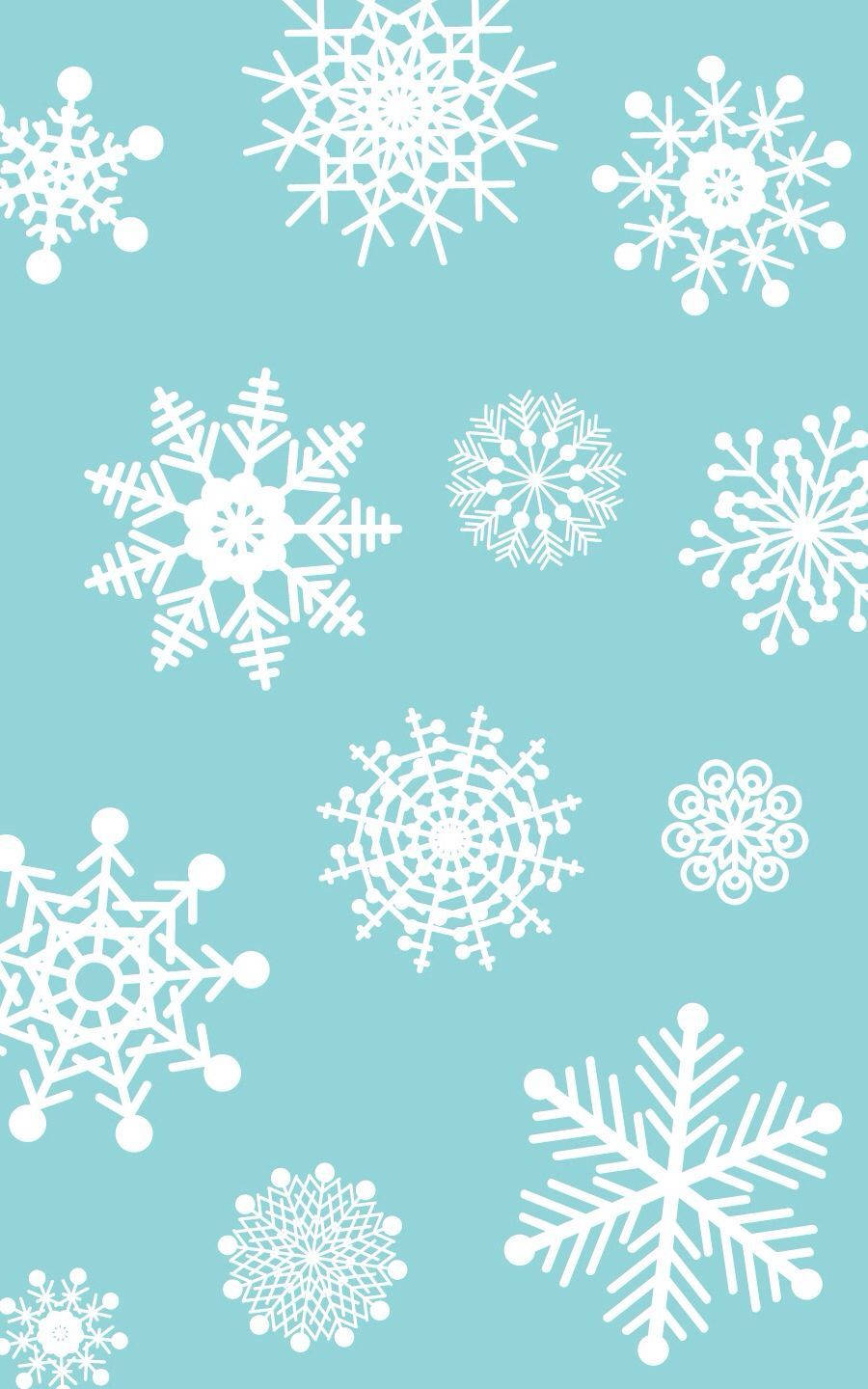 Cute Winter Iphone Snowflakes On Blue Background Background