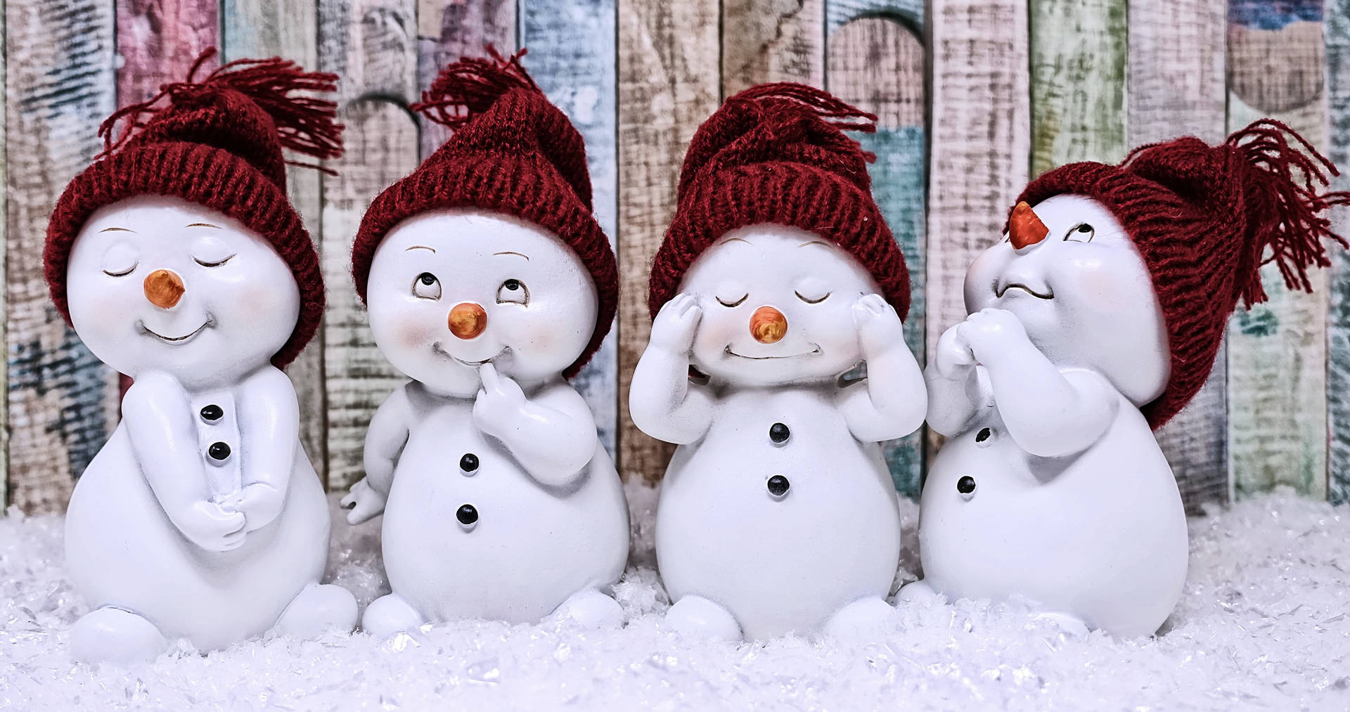 Cute Winter Snowmen Background