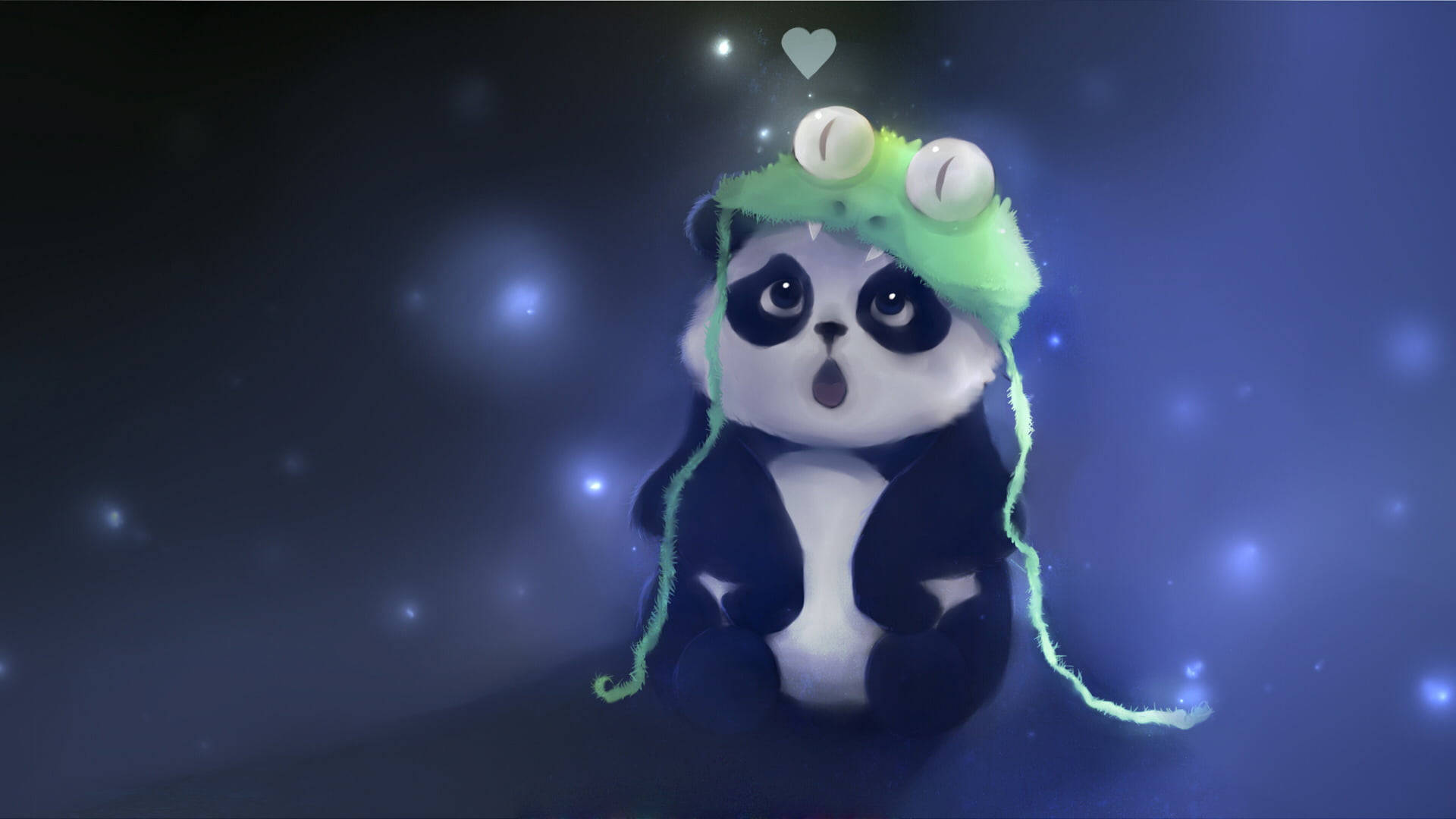 Cute Winter Surprised Panda