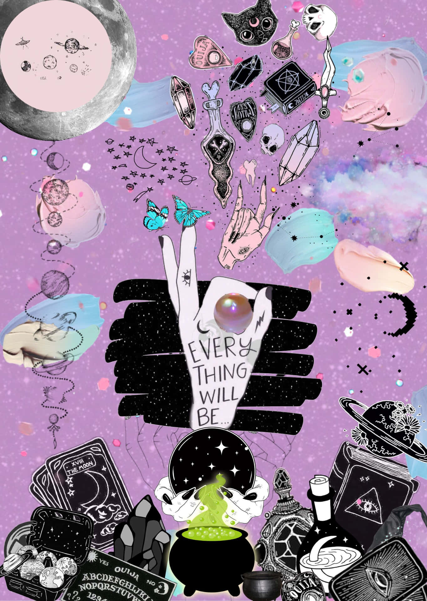 Cute Witchy Collage Of Different Objects