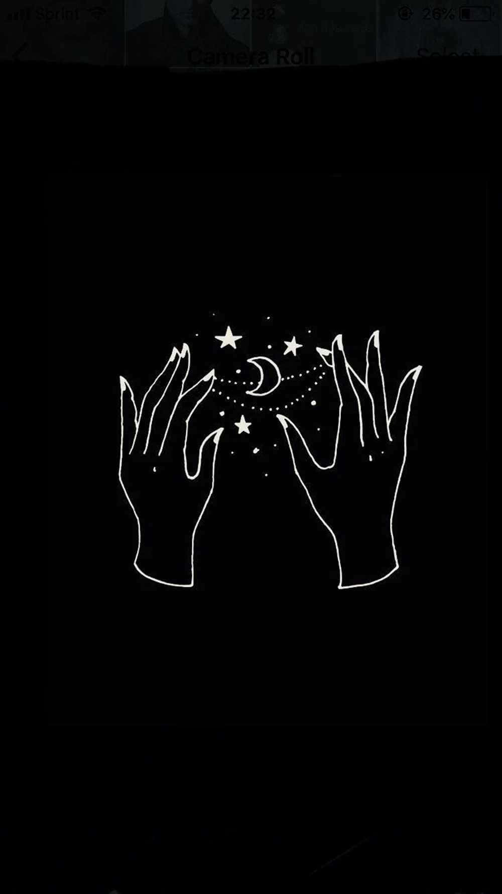 Cute Witchy Hand Weaving Constellation Background