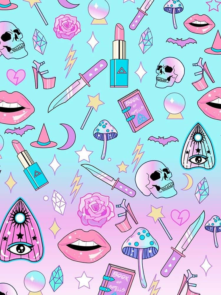 Cute Witchy Various Illustration Background