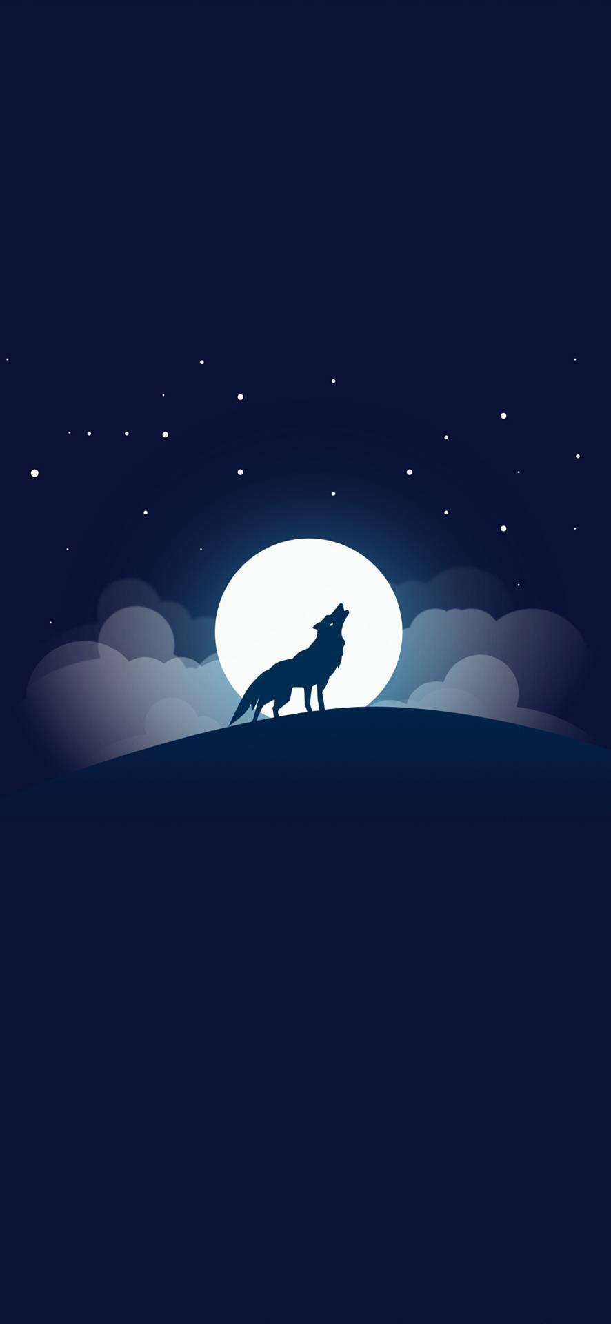 Cute Wolf Full Moon Vector Background