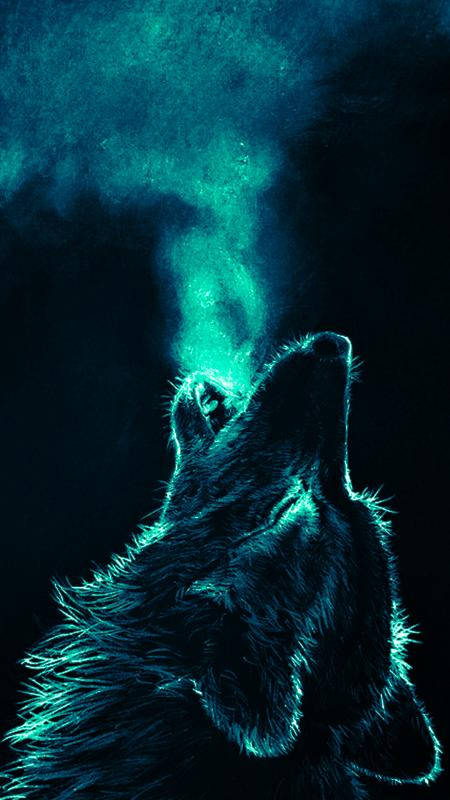 Cute Wolf Howling Background