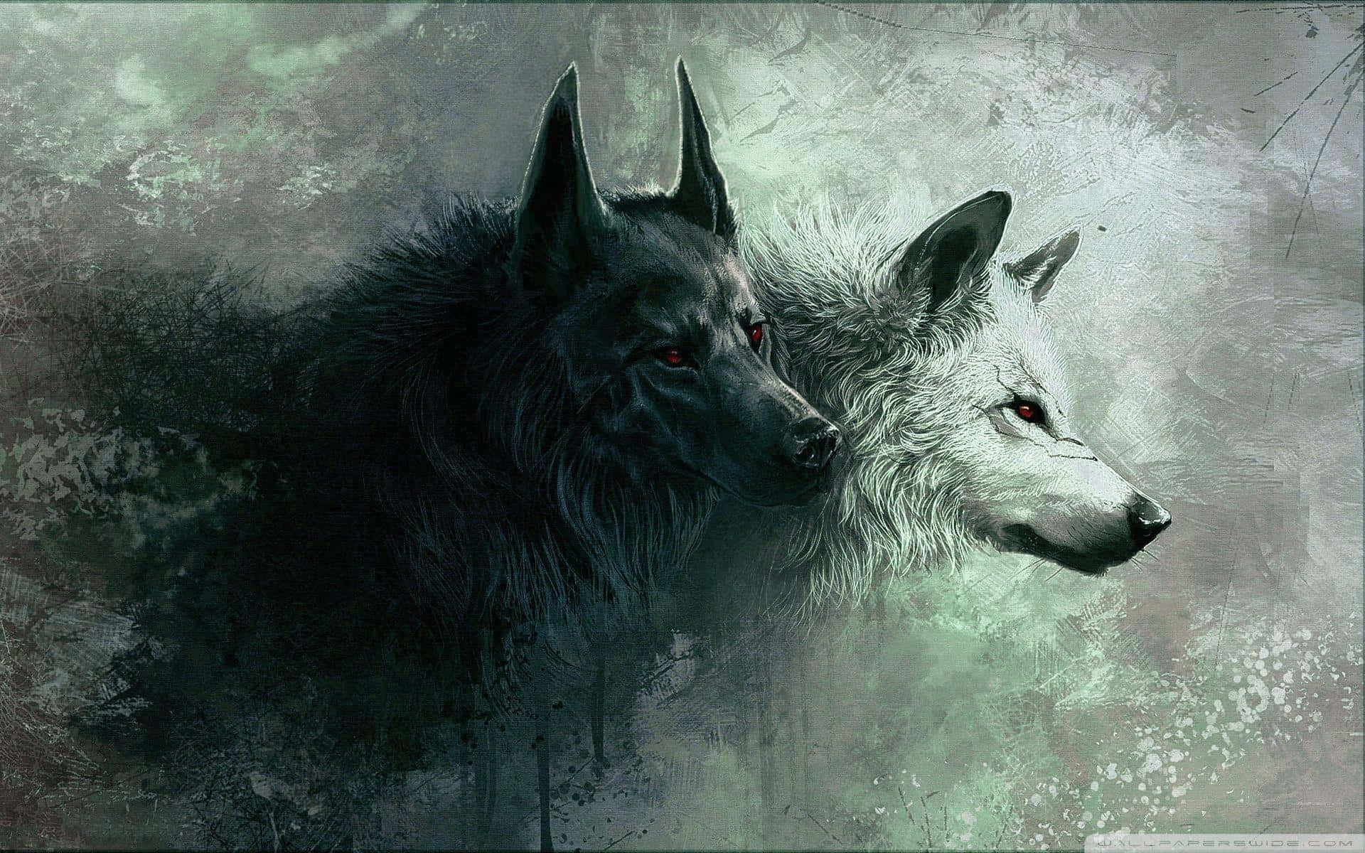 Cute Wolves Cool Art Background