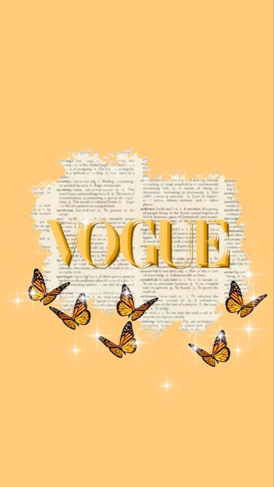 Cute Yellow Butterflies Vogue Background