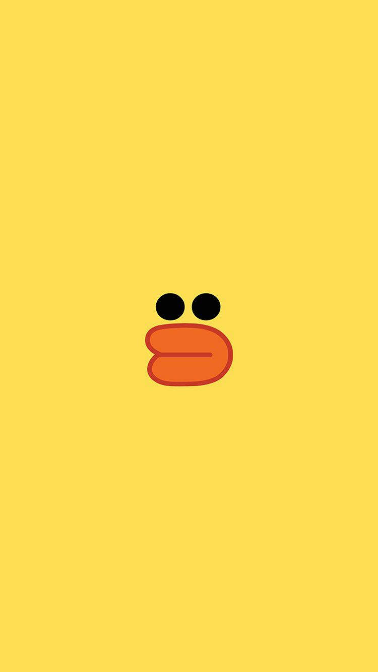 Cute Yellow Duck Face Phone Background Background