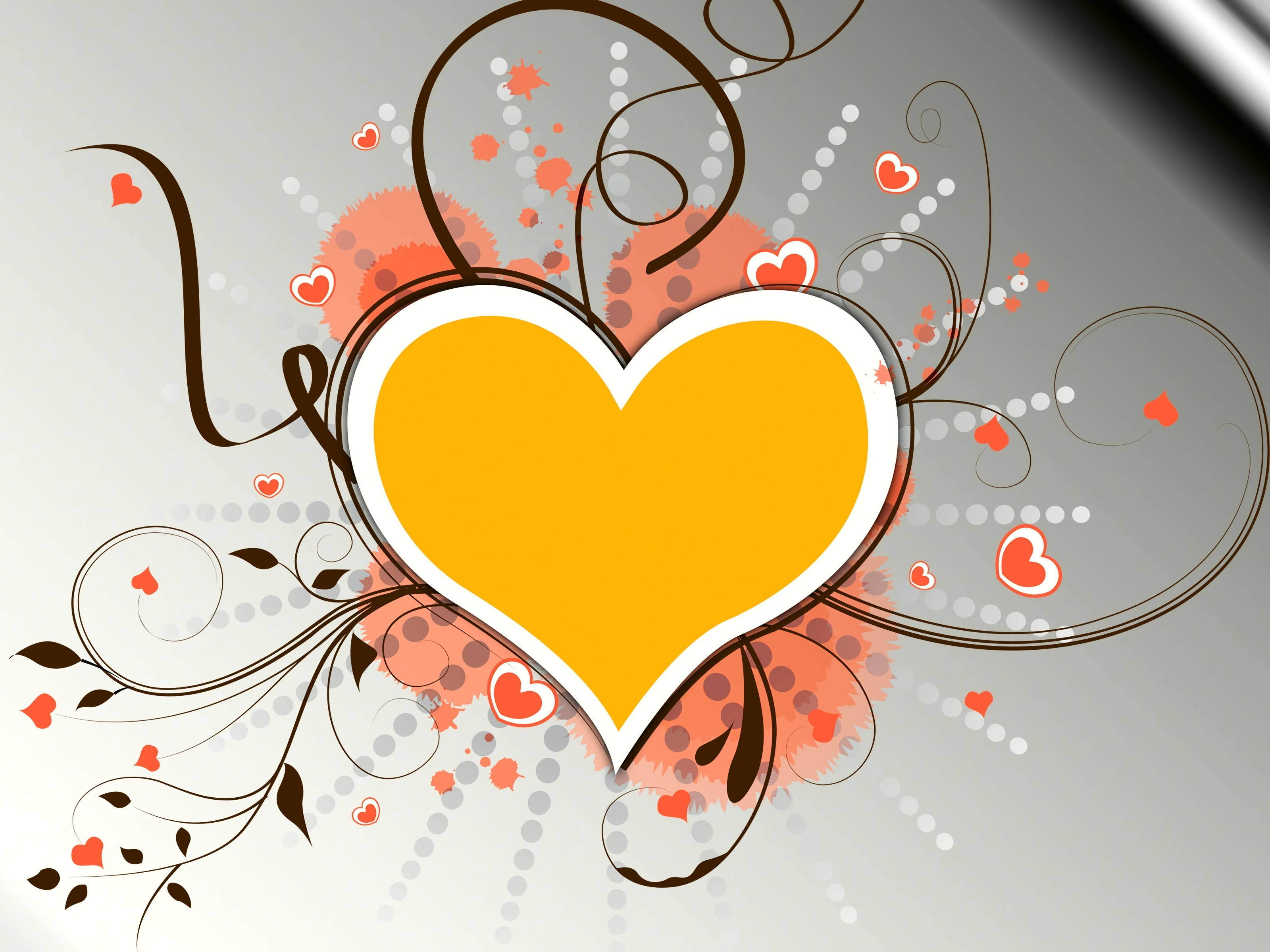 Cute Yellow Love Heart Design Background