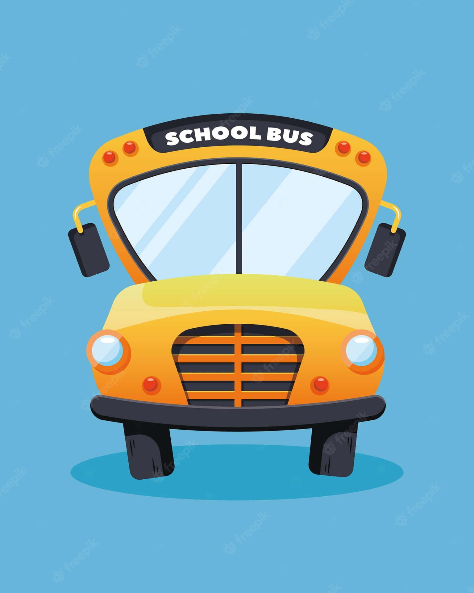 Cute Yellow School Bus Clipart