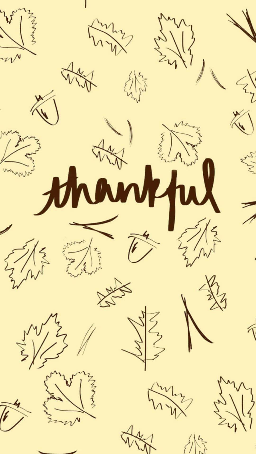Cute Yellow Thankful Phone Theme Background