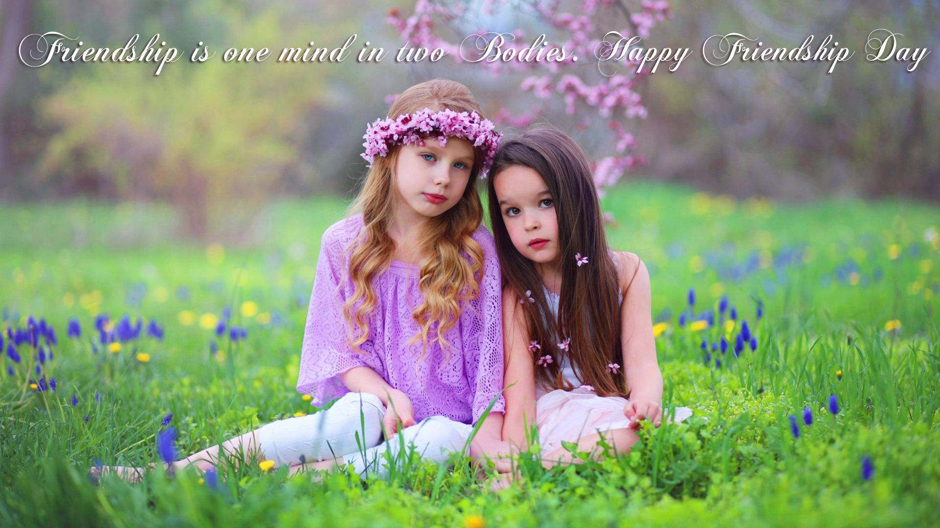 Cute Young Girl Best Friends Background