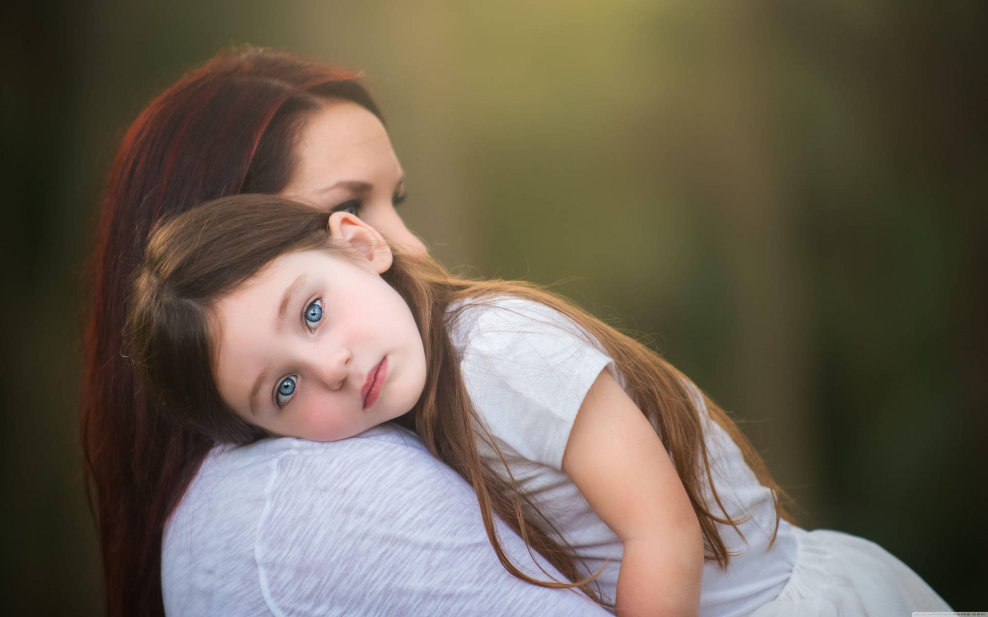 Cute Young Girl With Mother