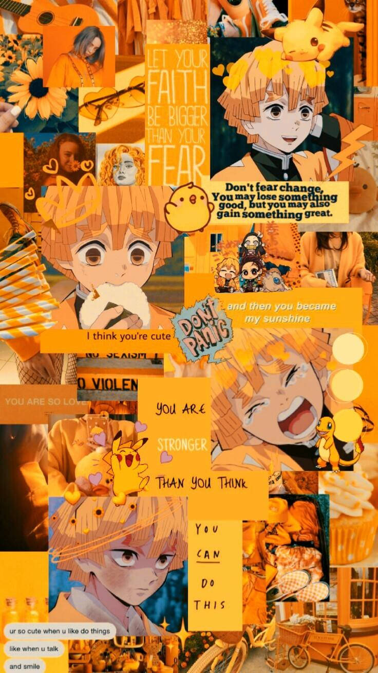 Cute Zenitsu Yellow-themed Collage