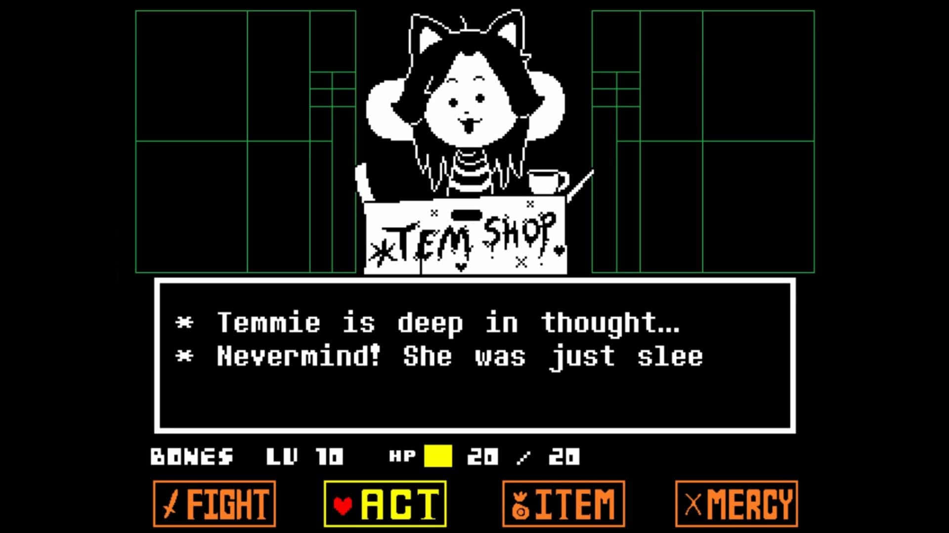 Cutie Pie Temmie From Undertale Background
