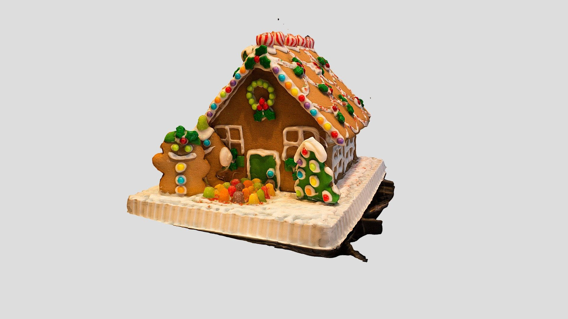 Cutout Cute Gingerbread House Background