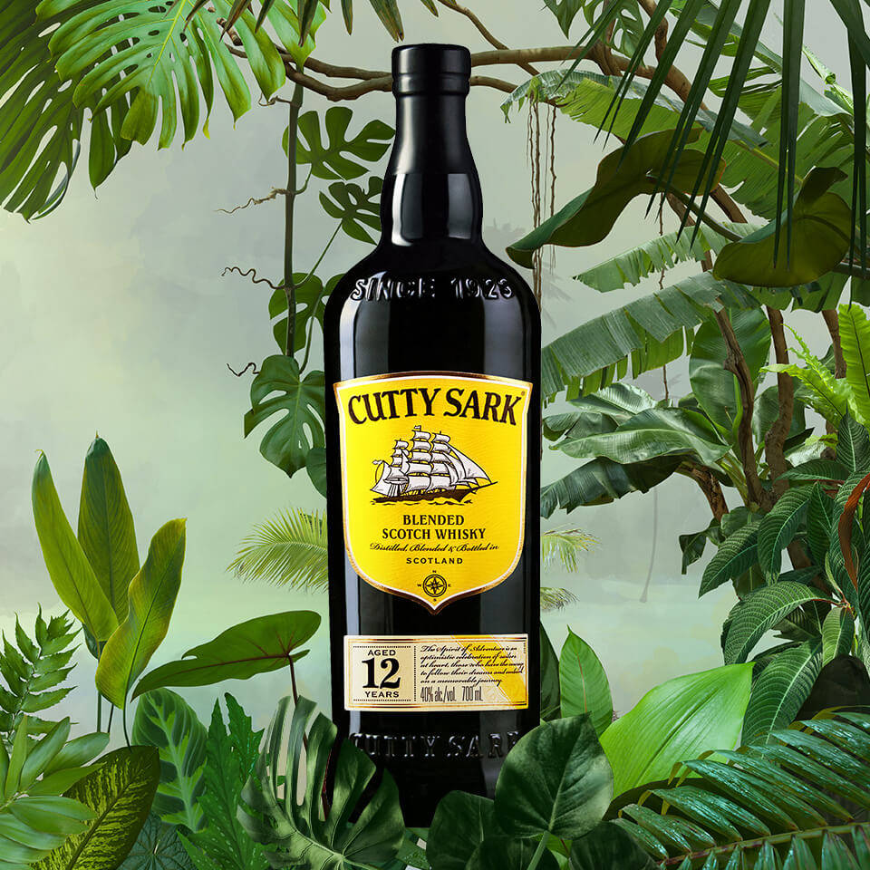 Cutty Sark Jungle Leaves Aesthetic Background