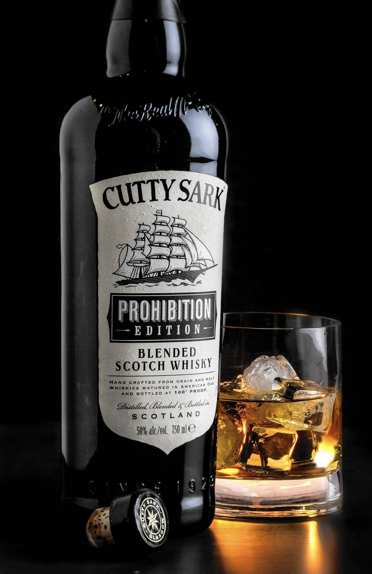 Cutty Sark Prohibition Whisky Bottle Background