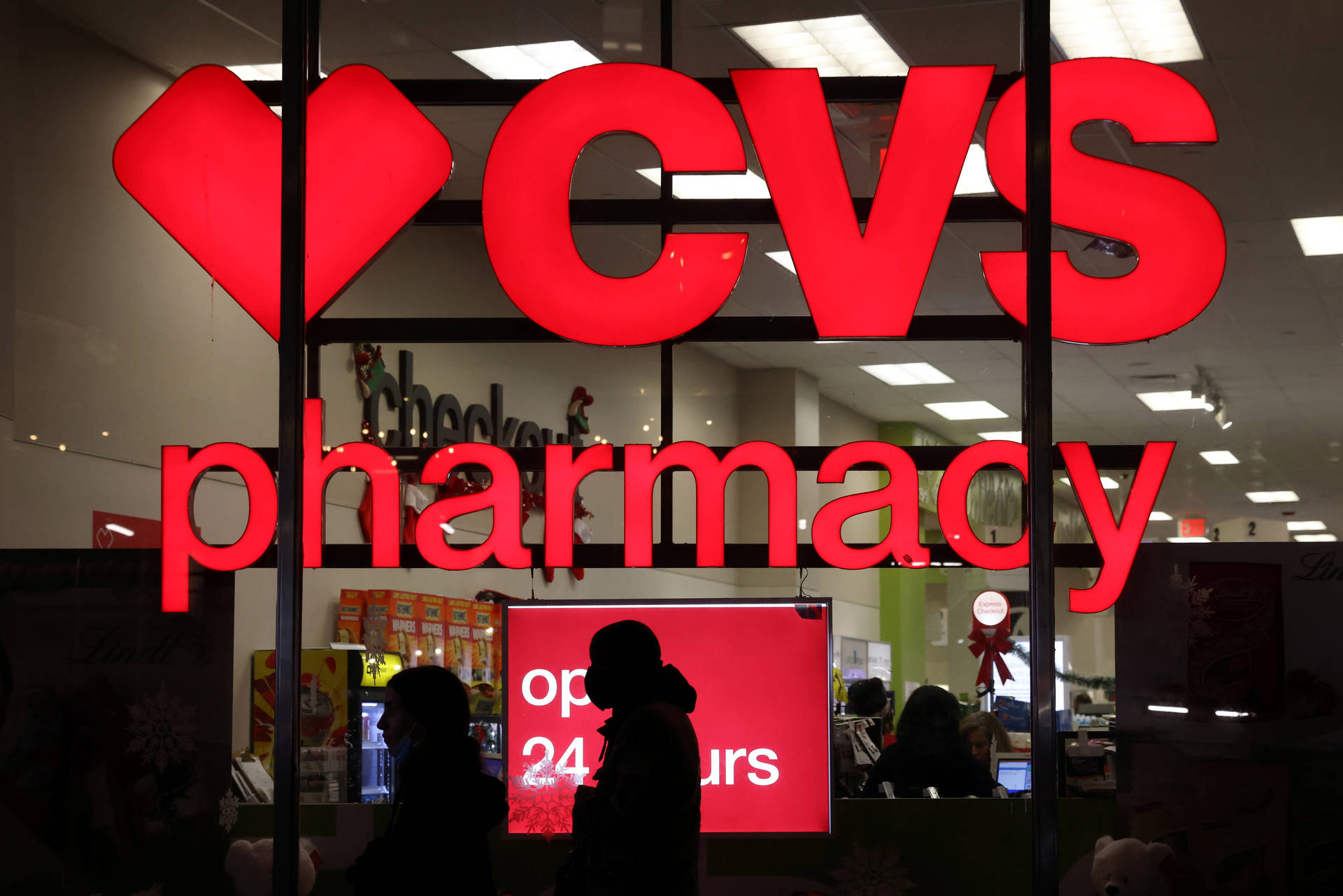 Cvs Pharmacy At Night Background