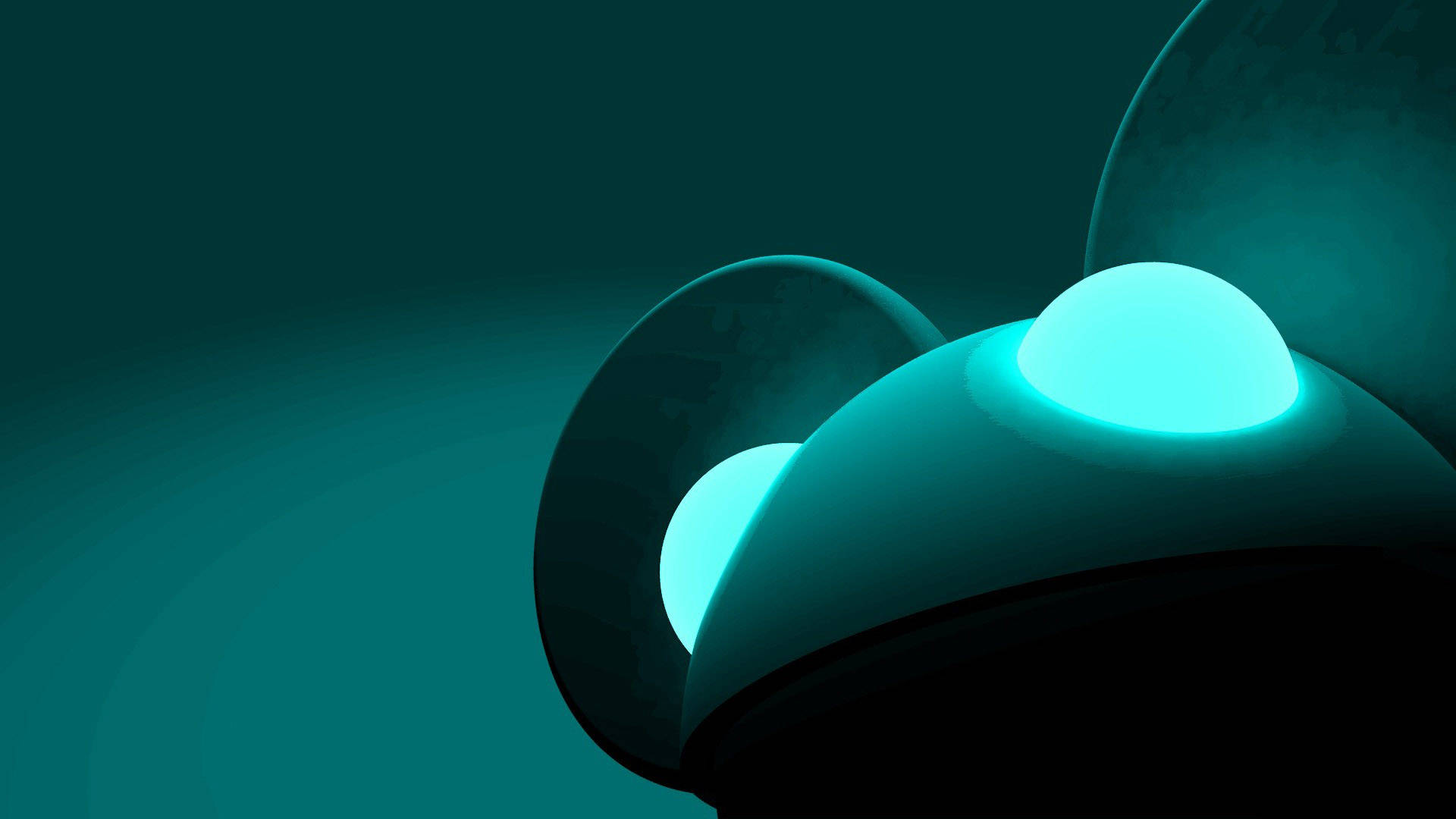 Cyan 3d Mouse Figure Background
