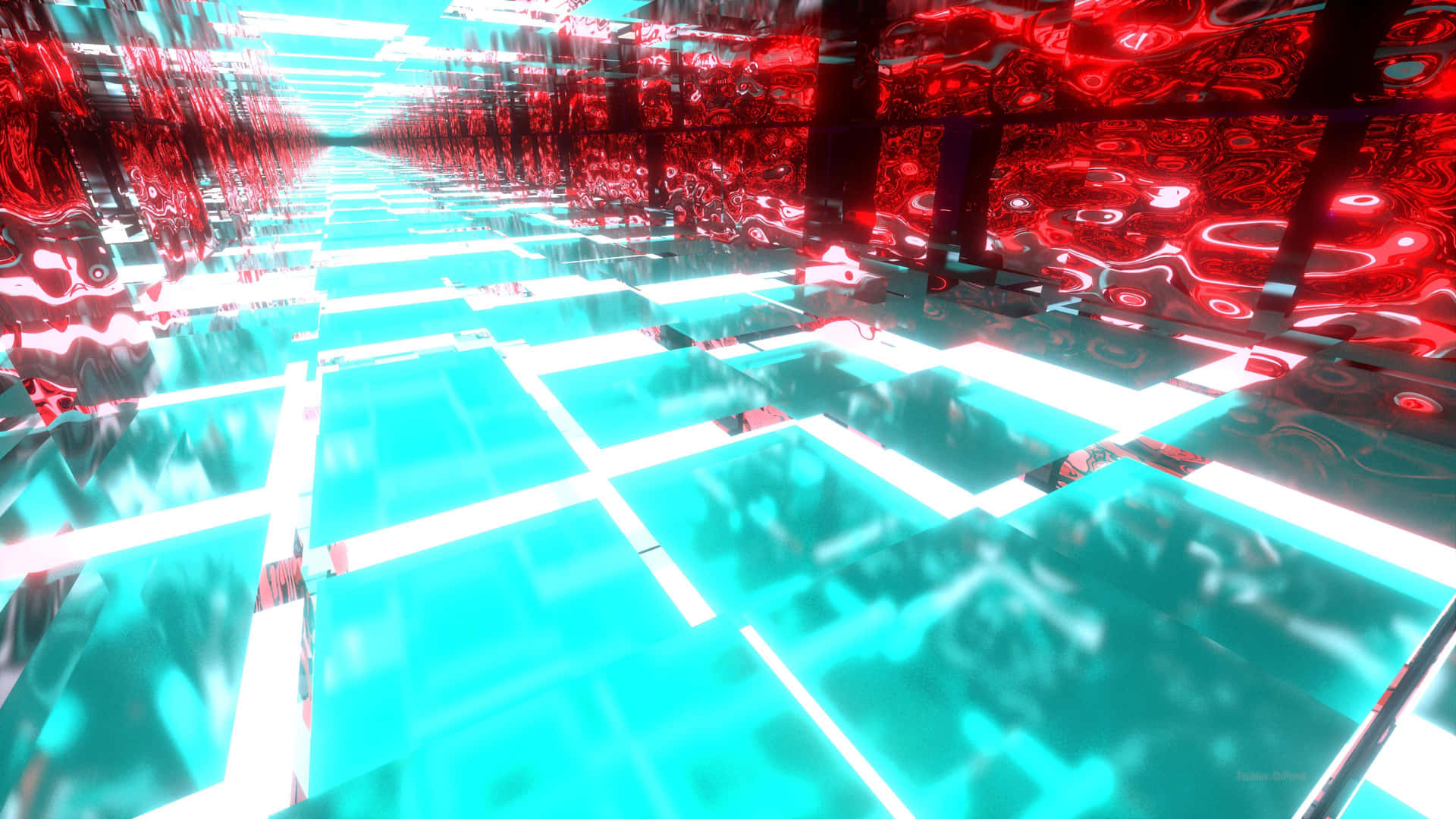 Cyan Aesthetic Sci-fi World Background