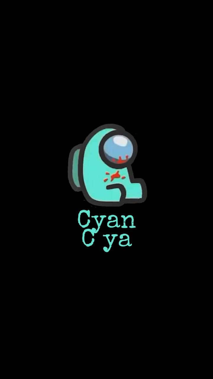 Cyan Among Us Character Background