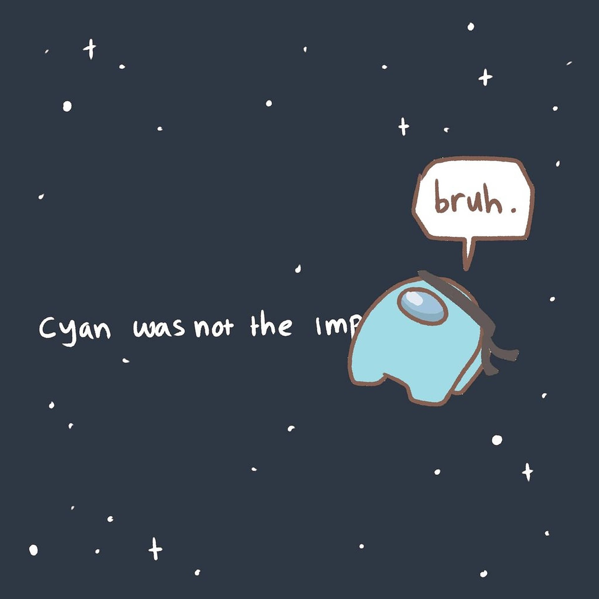 Cyan Among Us Space Background