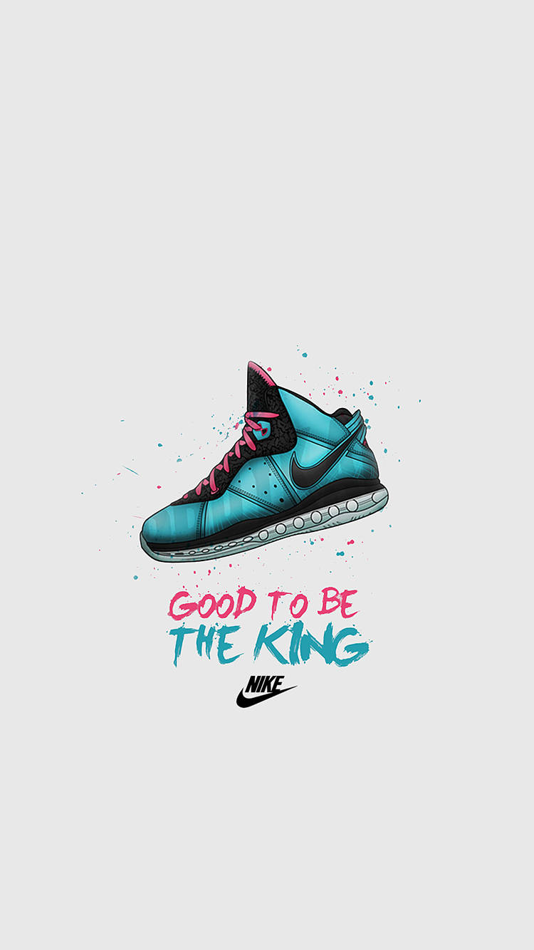 Cyan Cartoon Nike Shoes Background