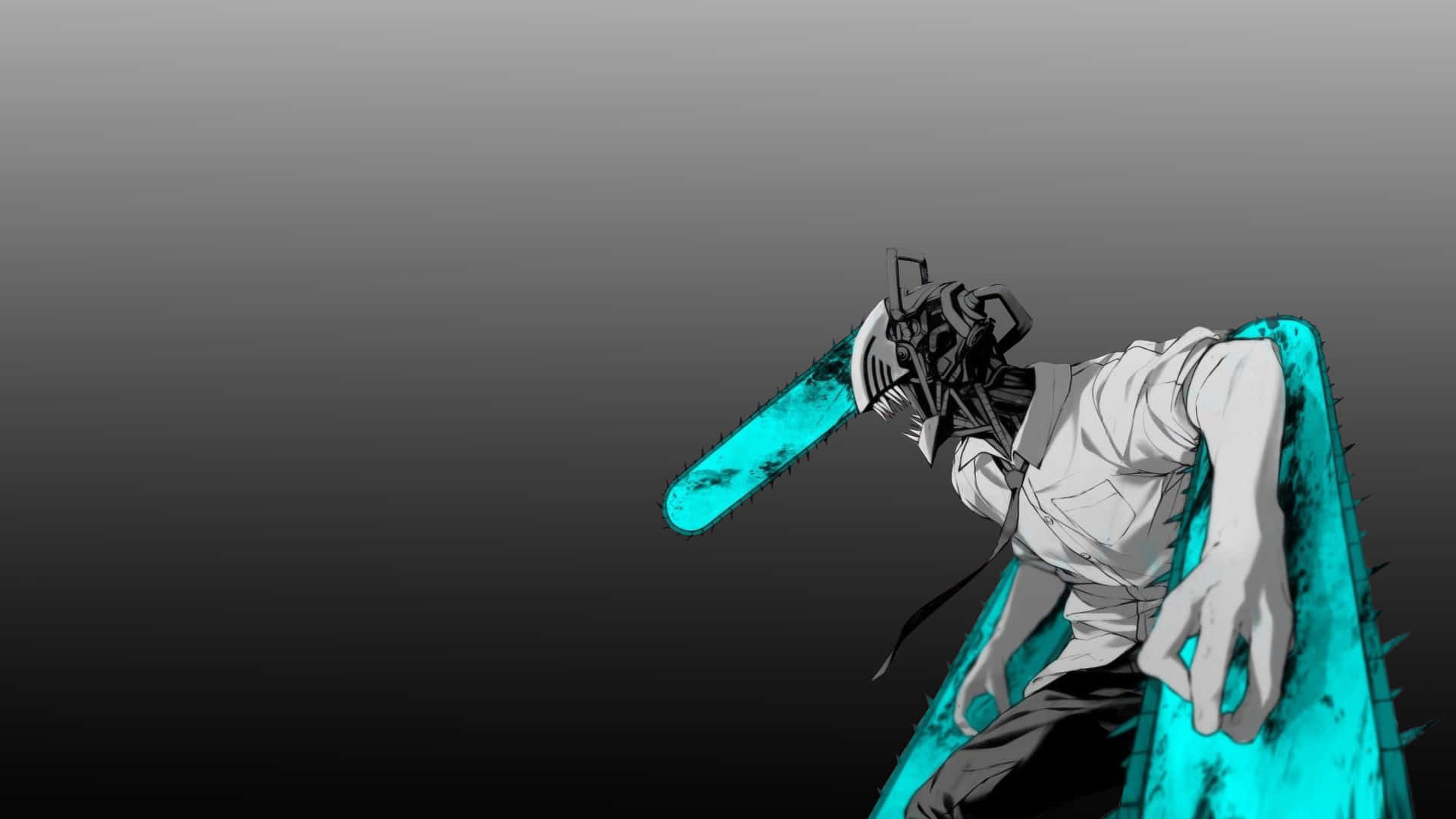 Cyan Chainsaw Man Pfp Background