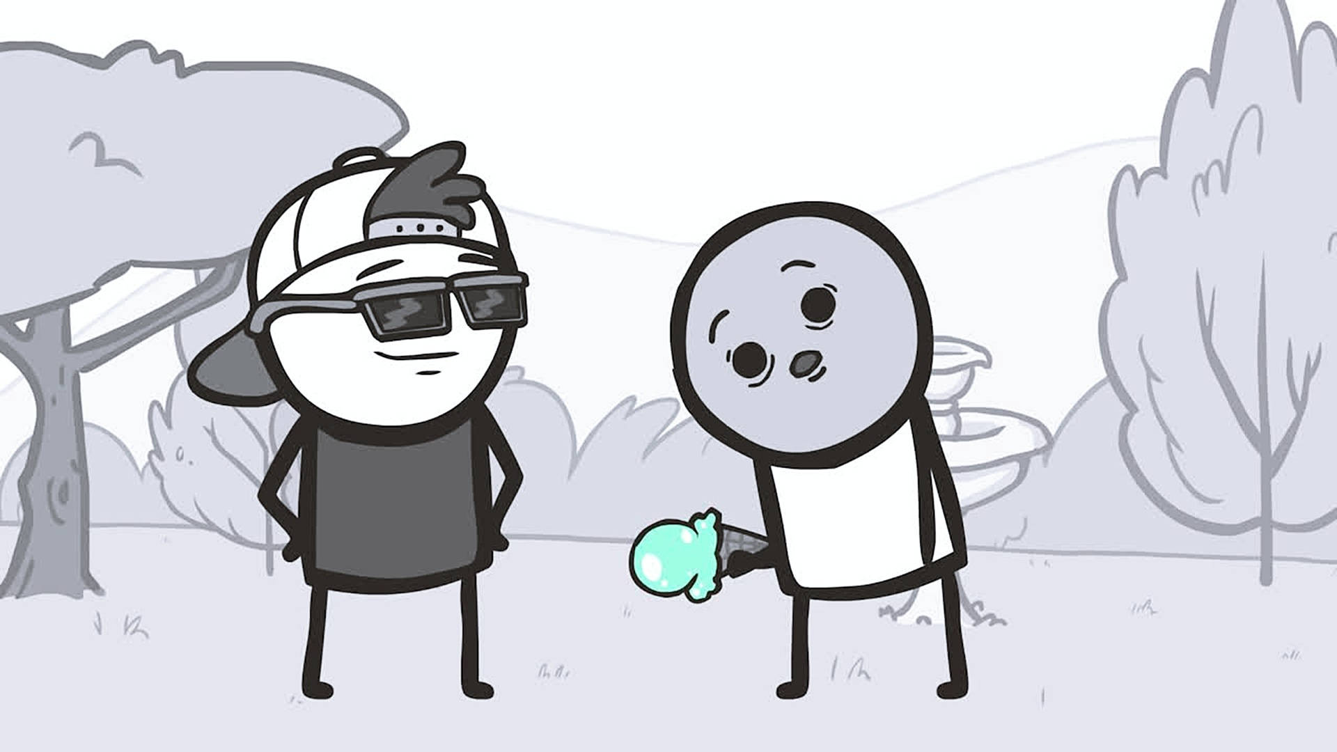 Cyanide And Happiness Ice Cream Friend Background
