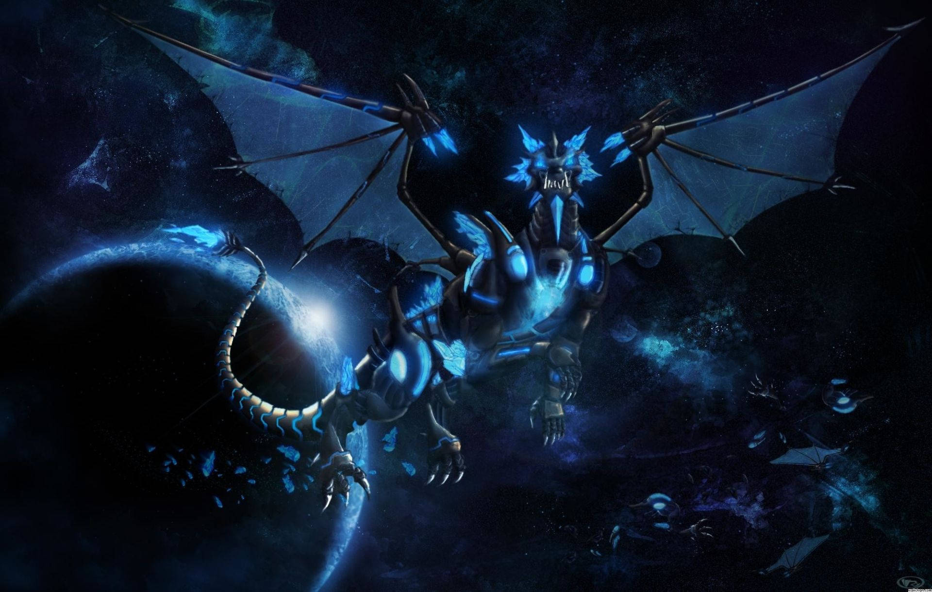 Cyber Blue Really Cool Dragons