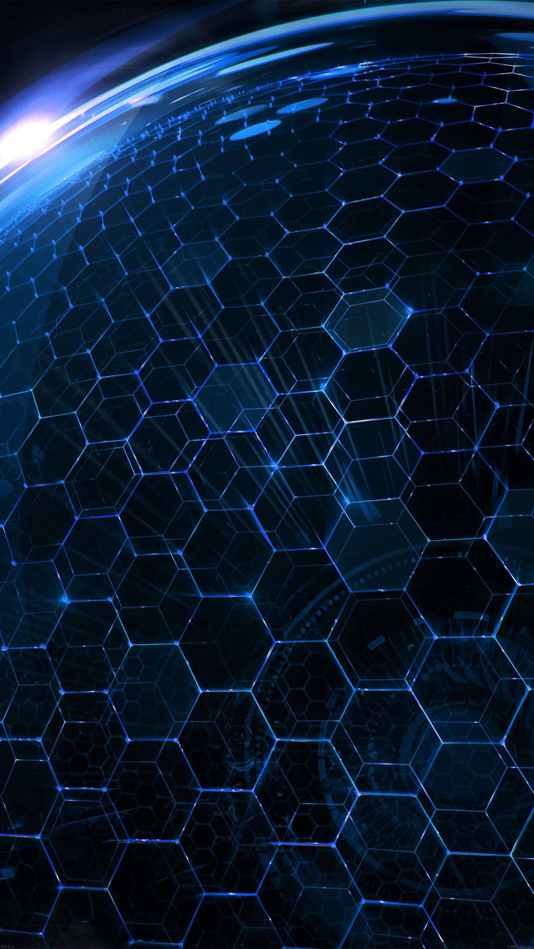 Cyber Hexagonal Blue Background