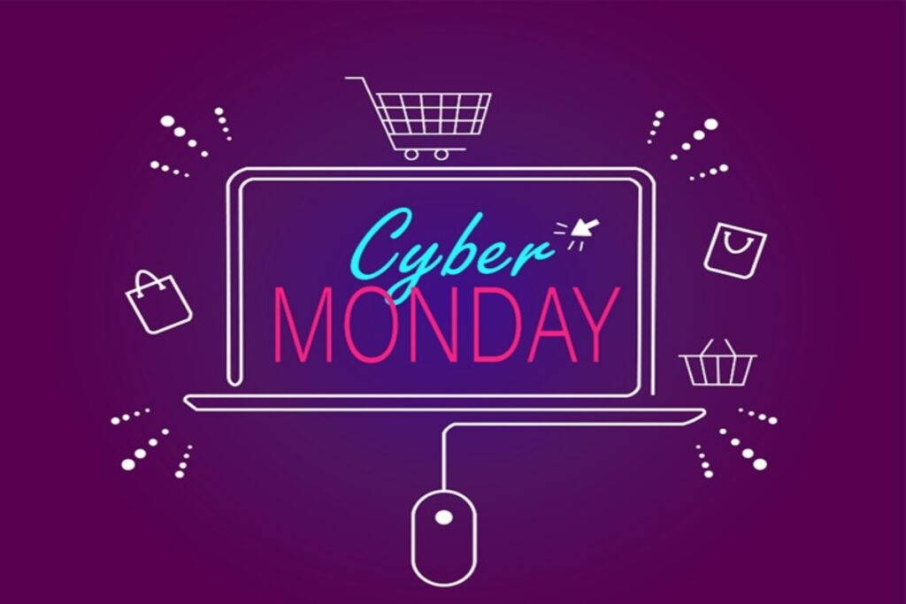 Cyber Monday Digital Shopping Art Background
