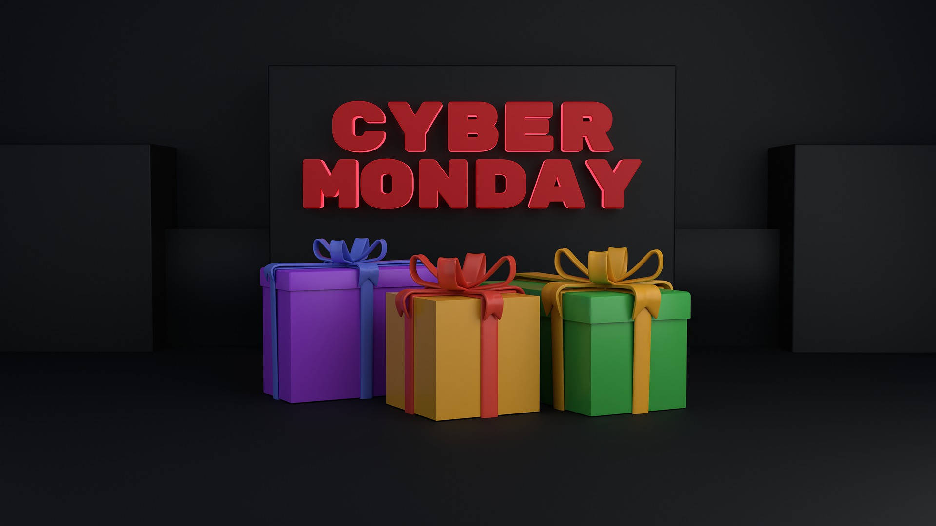 Cyber Monday Gifts And Presents Background