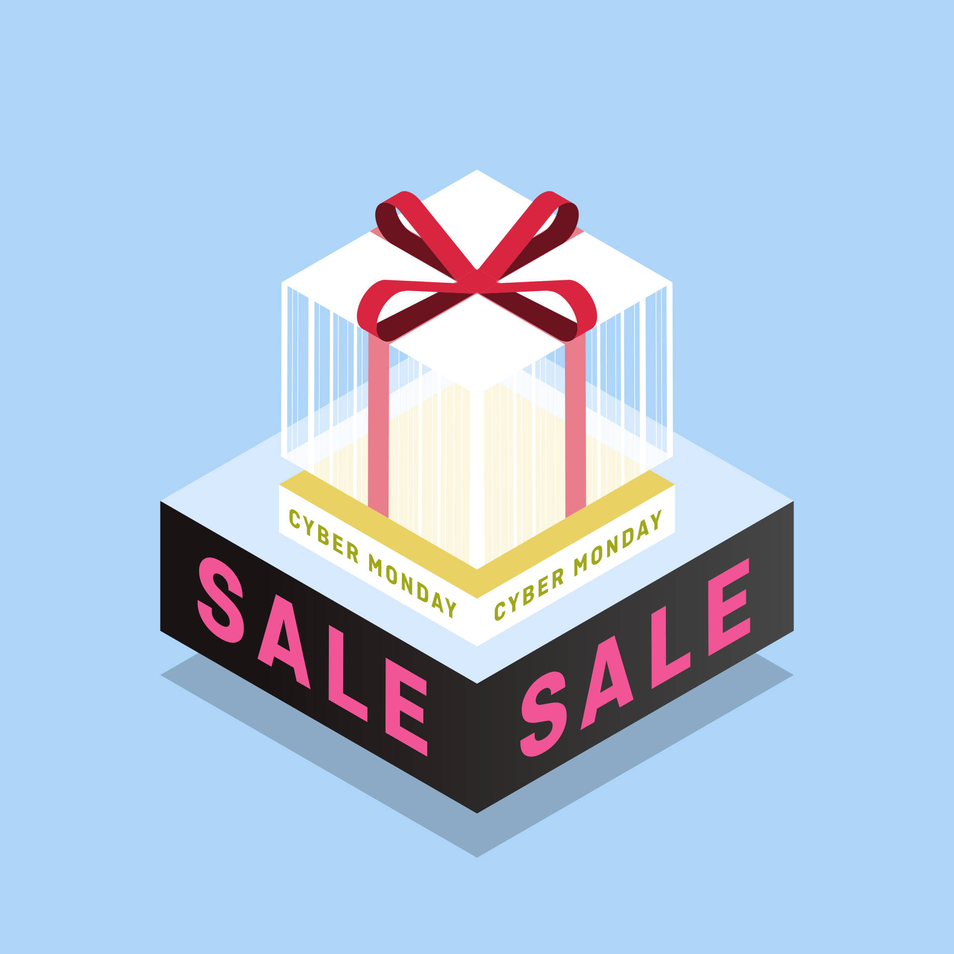 Cyber Monday Transparent Gift Box Sale