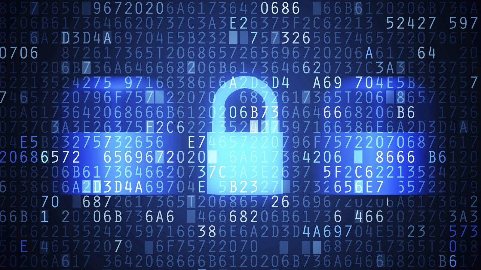 Cyber Security Codes And Padlocks Background