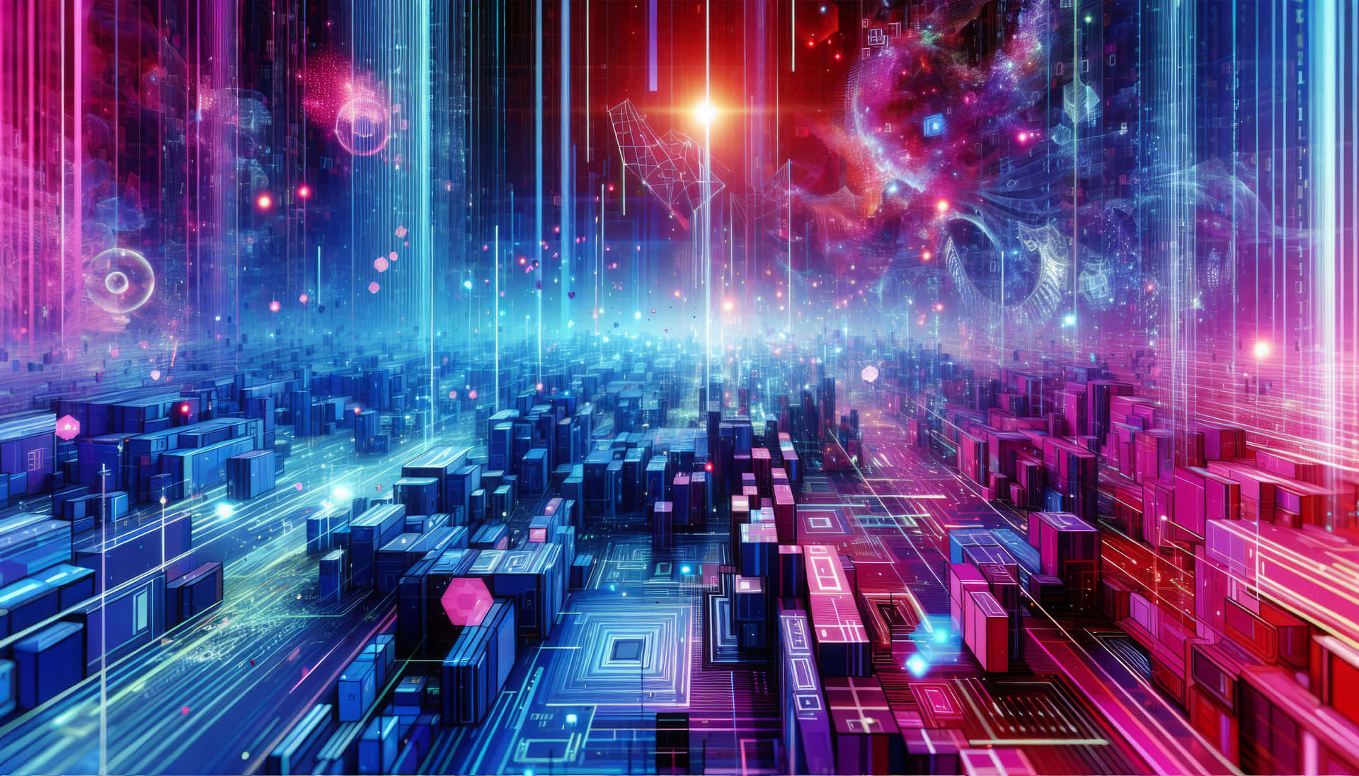 Cybernetic Dreamscape Visualization Background