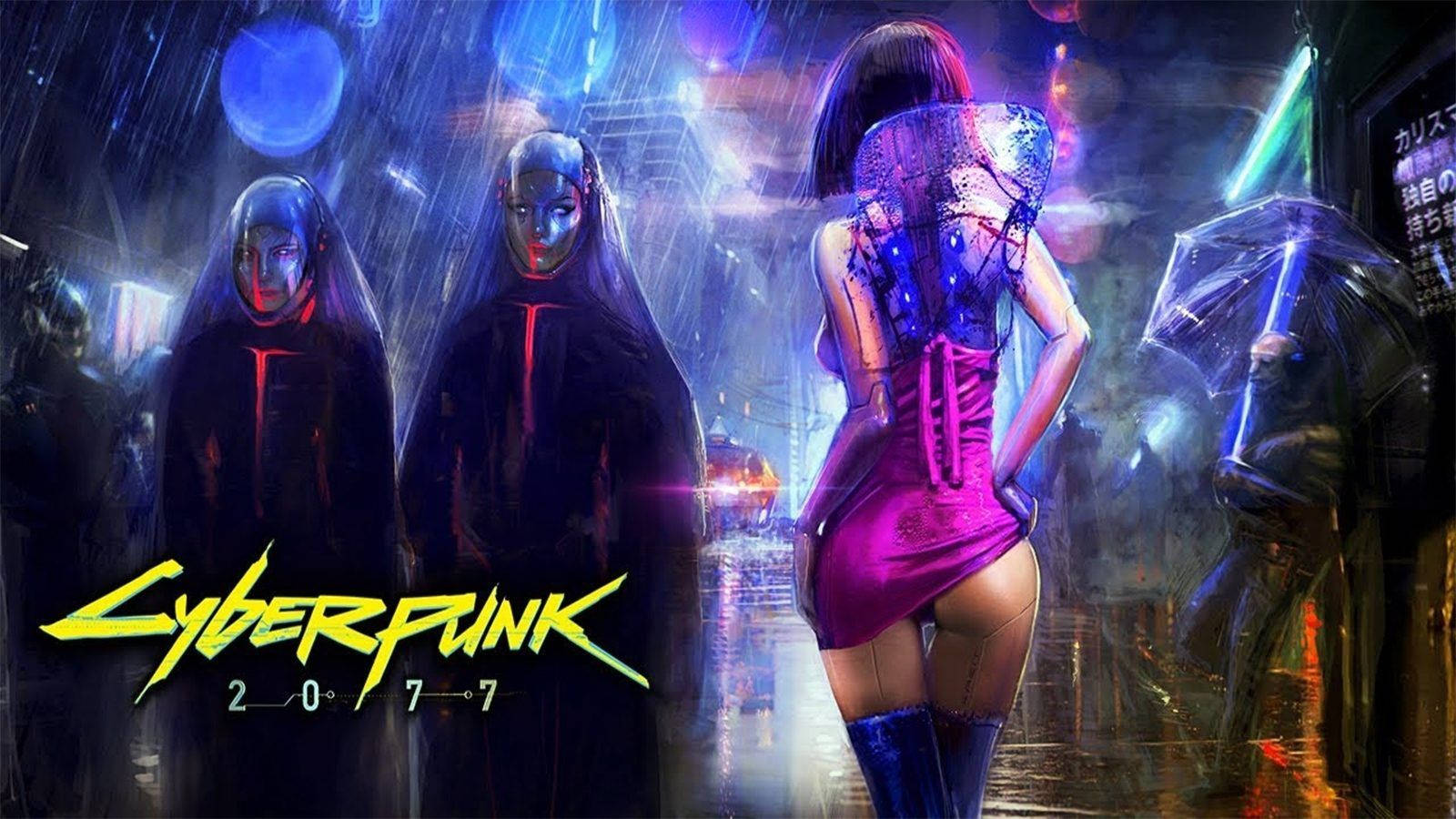 Cyberpunk 2077 Aesthetic Women Background