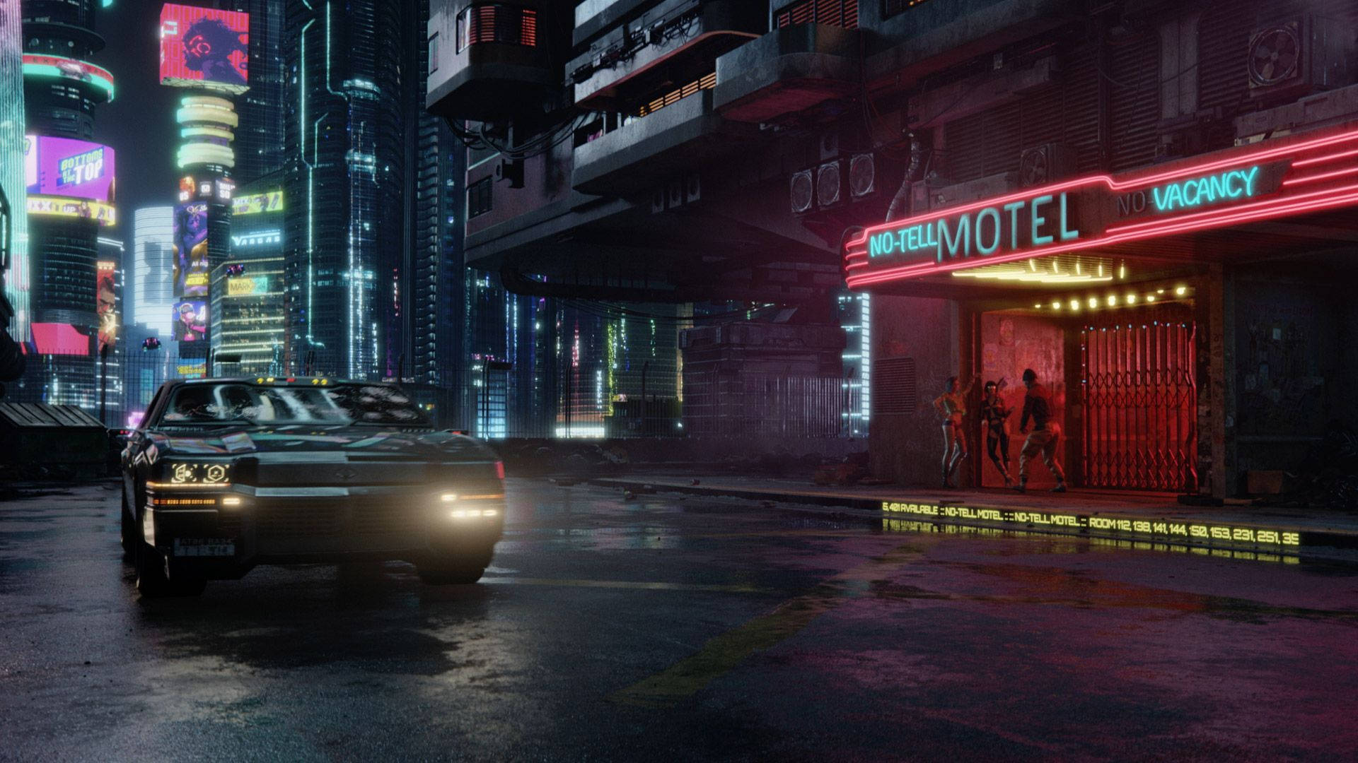 Cyberpunk 2077 City Night Life Background