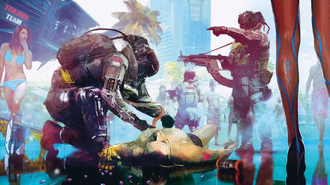 Cyberpunk 2077 Crime Scene Background
